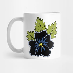 Single wild pansy cartoon flower illustration Mug
